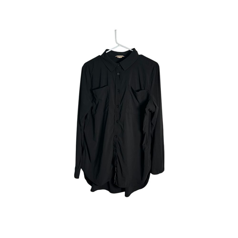 Duluth Trading Co black Button Down Shirt Casual Work Wear Long Sleeve Size‎ L